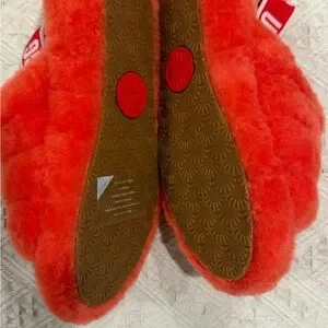UGG | Shoes | Ugg Vibrant Orange Fuzzy Slippers | Poshmark display picture 3